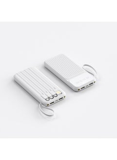 Generic With Line Mobile Phone Charging Treasure 20000 MA Real Standard 30000 MA Super Large Capacity Mobile Power Shell Material Customization-Color:White [with 4-wire Lighting Lanyard]]-Power Supply Capacity:Nocket (semi-finished Product, Without Battery)  - Image 1