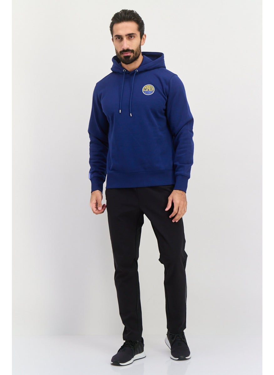 ESPRIT Men Hooded Brand Logo Long Sleeves Sweatshirt, Dark Blue  - Image 4