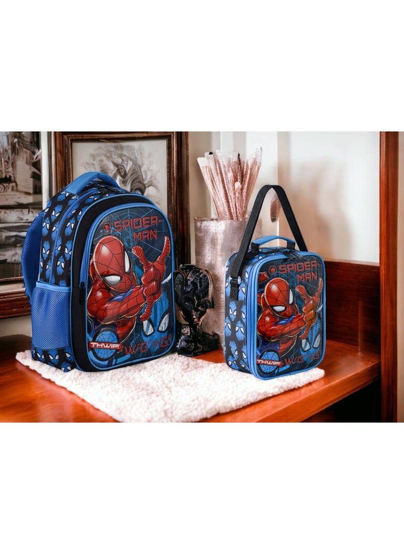 Frocx Spiderman Primary School Bag Salto Tech W2 and Lunch Box  - Image 1