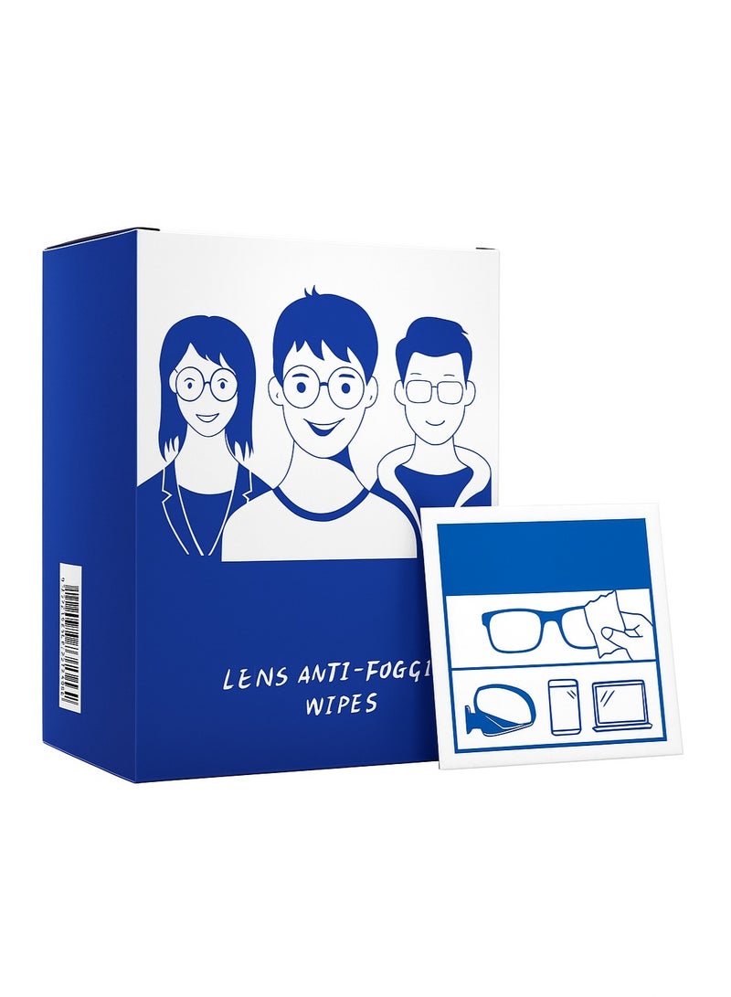 مناديل تنظيف العدسات المضادة للضباب، مبللة مسبقًا ومغلفة بشكل فردي،  المضادة للضباب مع قطعة قماش من الألياف الدقيقة لتنظيف النظارات وعدسات الكاميرا-176 - Image 1