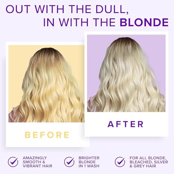 NYK1 NO MORE BRASS Purple Shampoo And Conditioner Set (2 x 16.9 Fl Oz) SULFATE FREE Purple Shampoo For Blondes And Conditioner Set To Eliminate Yellow Brassy Tones - Image 2