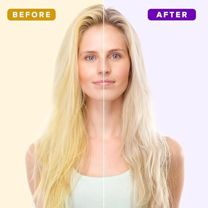 NYK1 NO MORE BRASS Purple Shampoo And Conditioner Set (2 x 16.9 Fl Oz) SULFATE FREE Purple Shampoo For Blondes And Conditioner Set To Eliminate Yellow Brassy Tones - Image 3