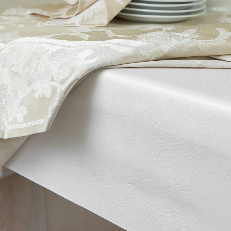 Benson Mills Deluxe Heavy Duty Vinyl Table Pad, Premium Table Protector, Waterproof with Flannel Backing, Quilted Design and Customizable (Off-White, 52" X 90" Rectangular) - Image 3