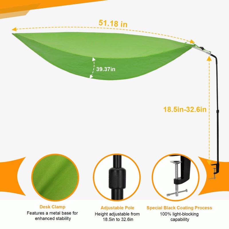 P Polerden Green Office Cubicle Desk Shadeï¼ŒPortable Office Cubicle Shade to Block Overhead Lightï¼ŒAdjustable Desk Shade for Cubicle to Block Light & Reduce Glare - Image 2