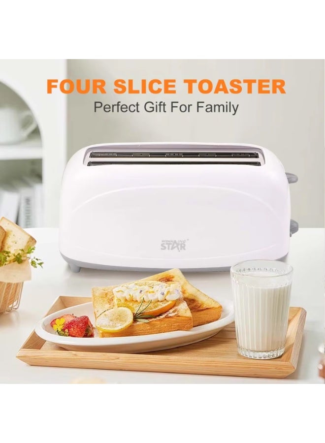 Winning Star 4-Slice Sandwich & Breakfast Maker (ST-9360) | 1200W Automatic Bread Toaster Machine with 7 Browning Settings, Double-Sided Heating, Rotary Knob Control & Pop-Up Function – Compact Toaster Grill - Image 2