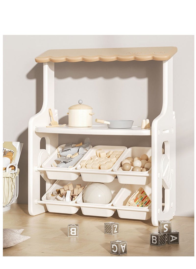 Arabest - Kids Multifunctional Bookshelf, and Toy Storage Shelf, Baby Toy Storage Cabinet, Book Shelf - Image 1