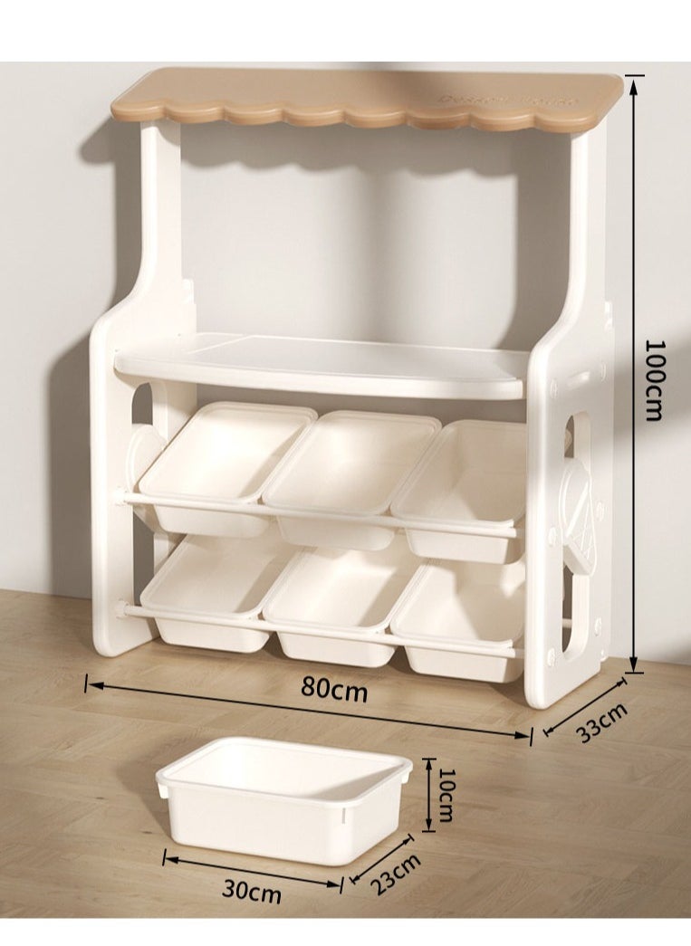 Arabest - Kids Multifunctional Bookshelf, and Toy Storage Shelf, Baby Toy Storage Cabinet, Book Shelf - Image 1