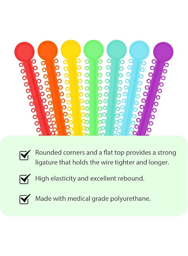 Bilkeru 1040 Pcs Multi-Color Rubber Bands, Orthodontic Ligature Ties Kit - O-Rings Braces Dental Ties For Orthodontic Procedures And Dental Braces (40 Items) - Image 2