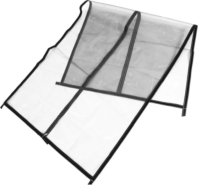 Heavy Duty Pet Zipper Screen Door with Cat Mesh, 90x220cm Grey Mesh and Black Trim, Magnetic Closure for Small Animals and Dogs, Suitable for Sliding Doors and Indoor Use - Image 1