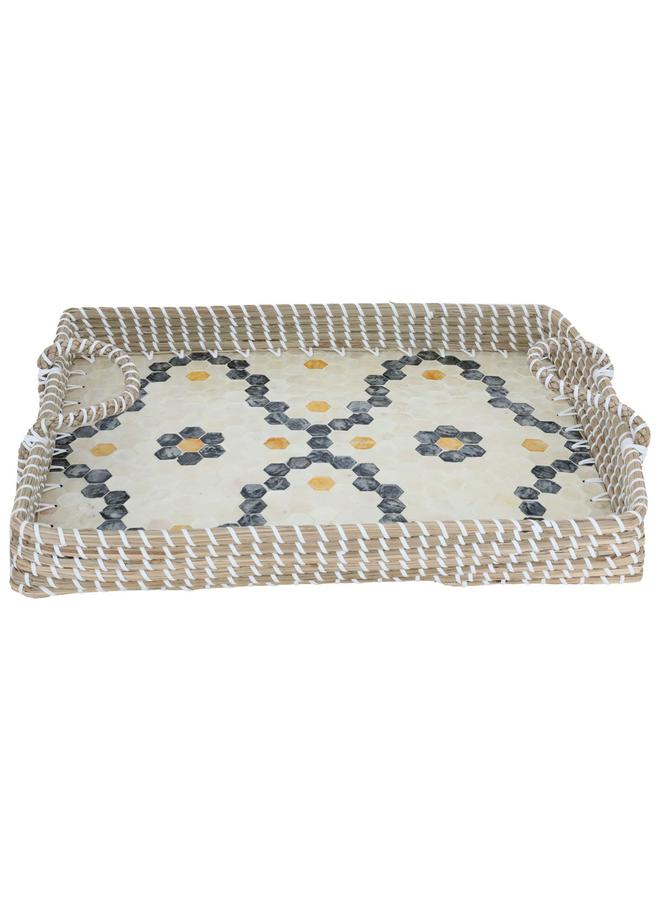 السيف غاليري طوفرية خوص مستطيلة 47 × 37 × 6 سم، بيج - Image 2