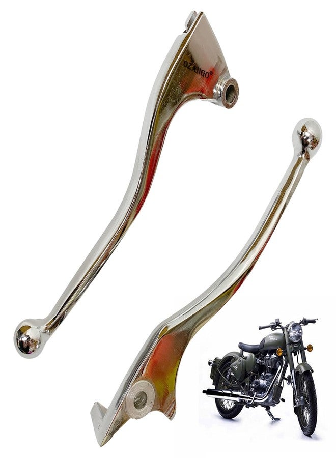 OZANGO Bike Heavy Duty Brake and Clutch Lever Only Bs3| BS4 & BS6 Models Set of (1 Pair) Chrome Suitable for RE Battle Green - Image 1