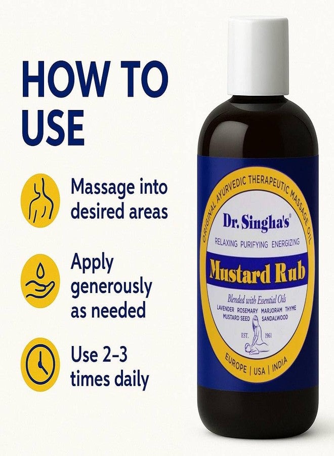 Dr. Singha's Mustard Rub, Original Ayurvedic Relaxing, Purifying, and Energizing Massage Oil - Made in USA, 6 oz - Image 5