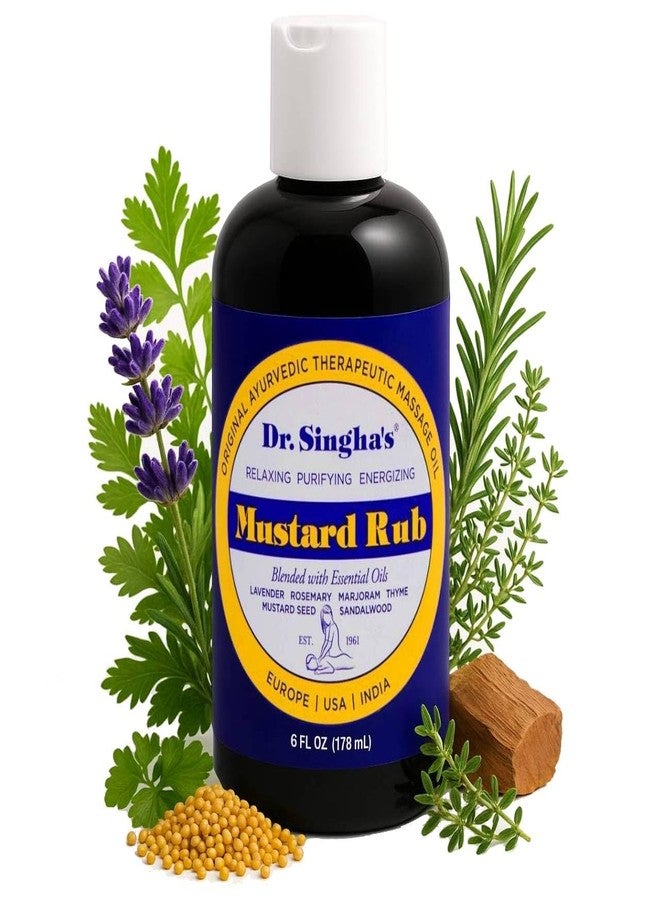 Dr. Singha's Mustard Rub, Original Ayurvedic Relaxing, Purifying, and Energizing Massage Oil - Made in USA, 6 oz - Image 1
