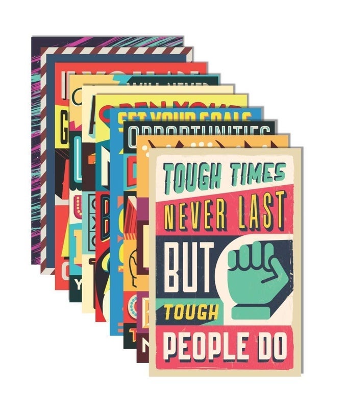 INSPIRATIONAL MOTIVATIONAL WALL ABSTRACT POSTER SET OF 10 FOR HOME DECOR. (UNFRAMED)