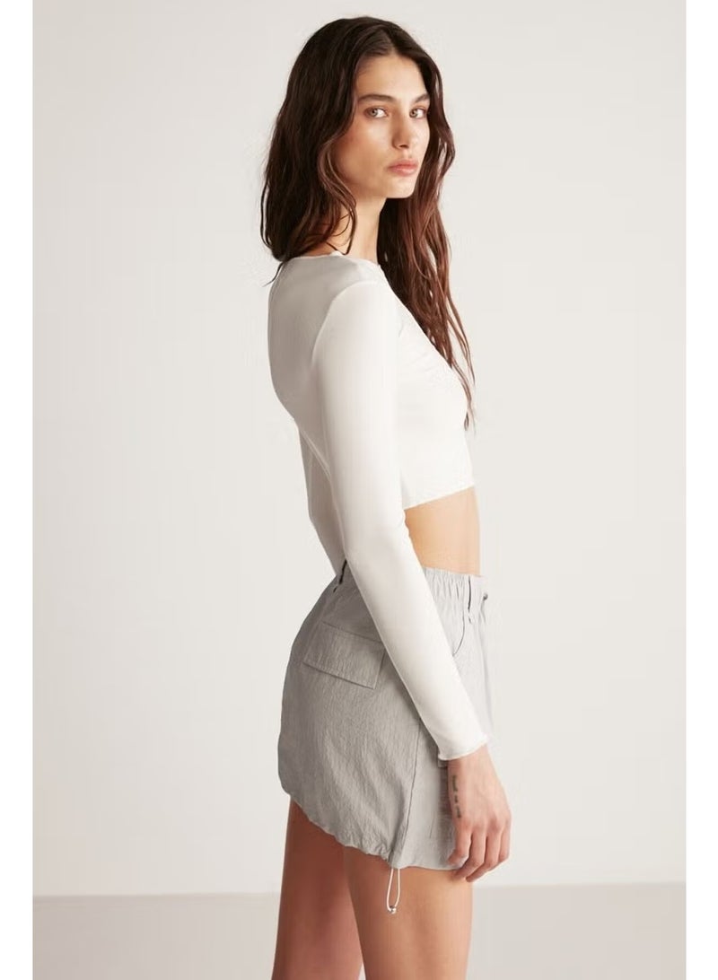 GRIMELANGE Sally Relaxed Gray Skirt - Image 5