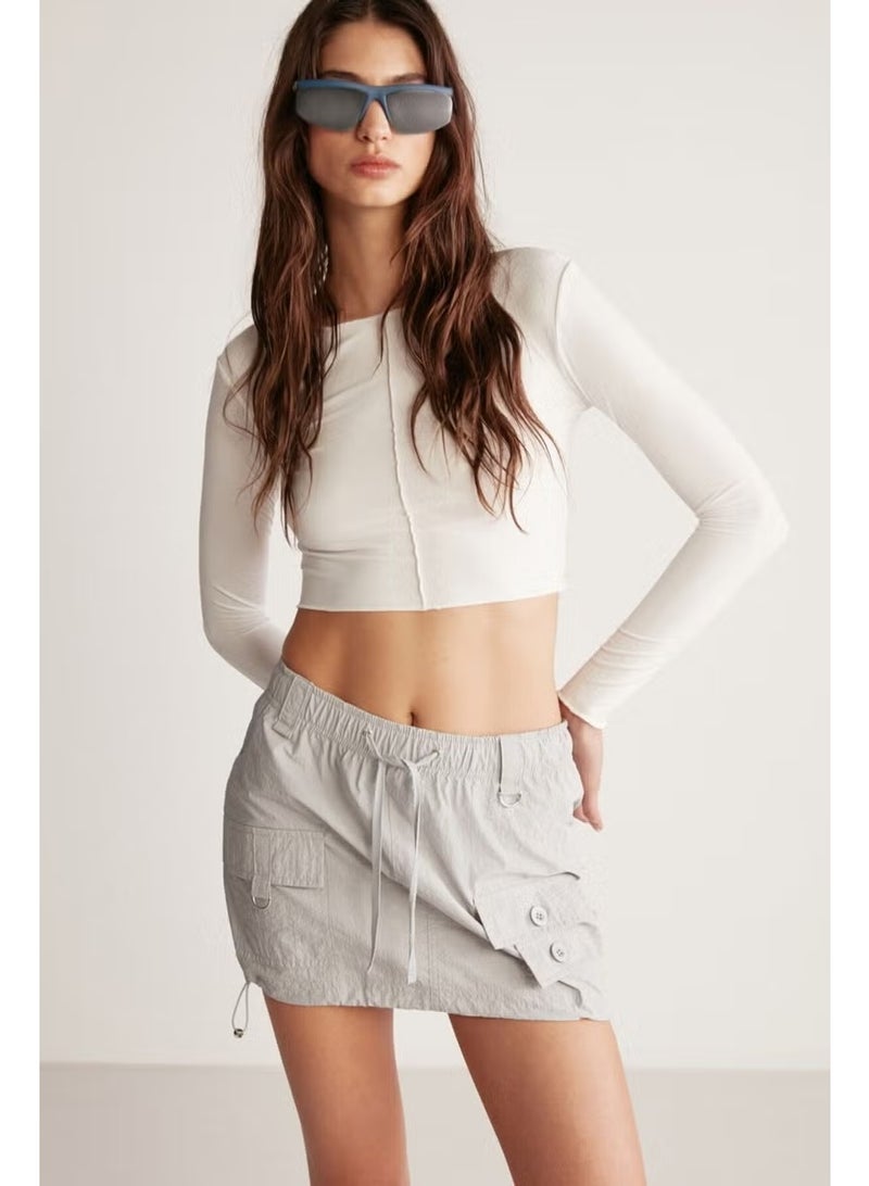 GRIMELANGE Sally Relaxed Gray Skirt - Image 1