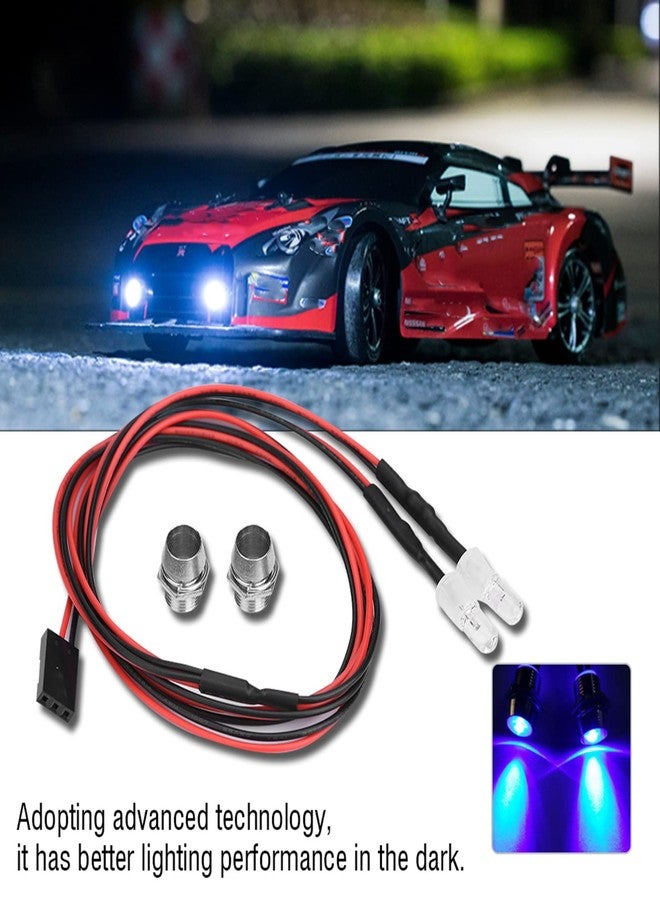 Milltrip 2PCS RC Car LED Light, 5mm RC Headlight RC Car Upgrade Decorate Accessory for 1 10 Model Drift Car Vehicle(No. 11 Light Blue Light) - Image 2