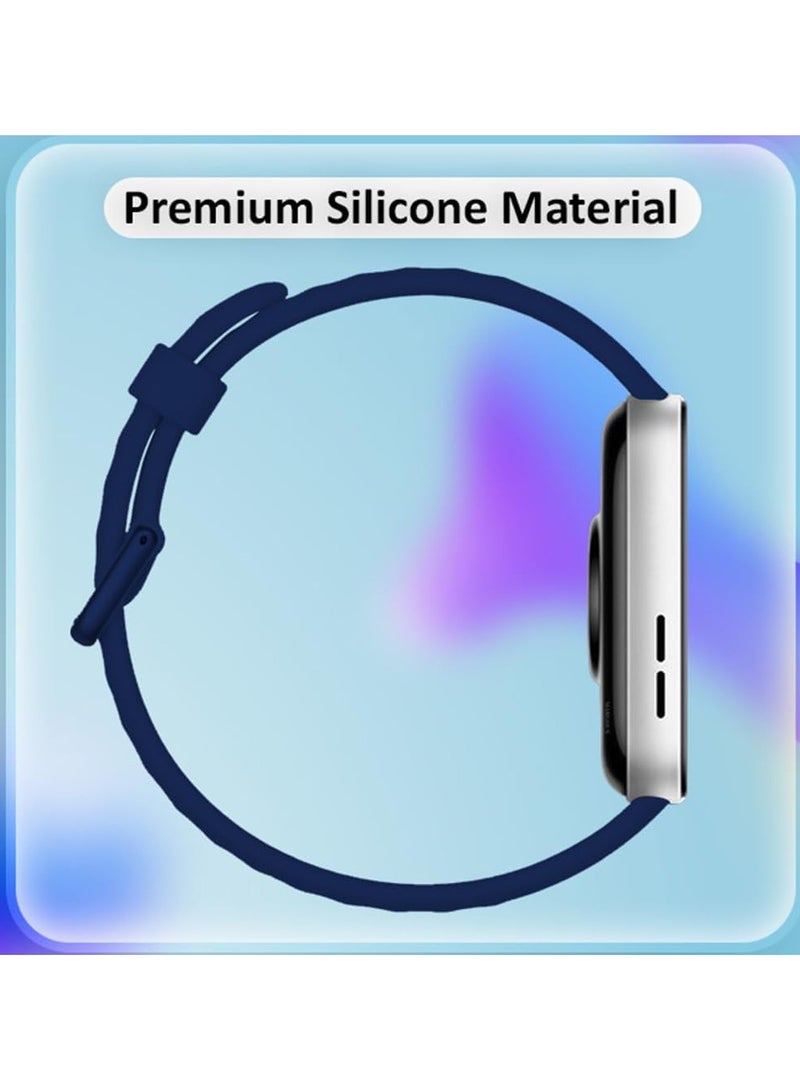 Silicone Strap Compatible with Huawei Watch Fit 3, Adjustable Silicone Sport Watch Band Replacement Wristband for Men Women (Blue) - Image 5