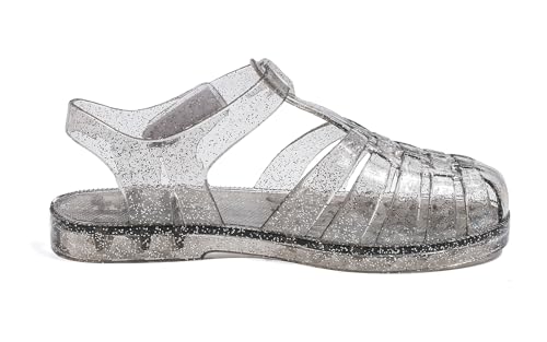 GUGUYeah Jelly Sandals for Girls,Closed Toe Princess Costume Summer Dress Shoes Fisherman Gladiator Water Beach Flat Sandals for Toddler/Little Kid/Big Kid(Black Glitter) - Image 2