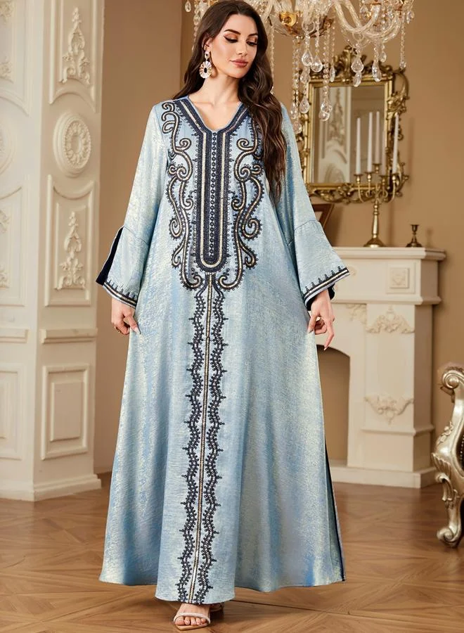 تايك تو جلابية نسائية مطرزة مع حجاب