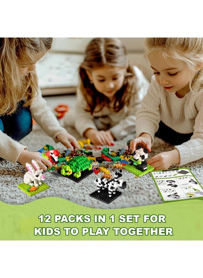 FUN LITTLE TOYS FUN LITTLE TOYS Party Favor for Kids, Mini Animals Building Blocks Sets Goodie Bags Stuffers for Kid, Small Toy Prizes, 12Pack Birthday Party Favor Easter Egg Fillers  - Image 4