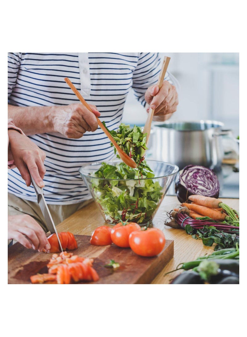 SYOSI Wood Spoon, 4Pcs Wood Mixing Spoon Long Handle Wooden Spoons Wood Soup Spoons for Kitchen Stirring and Cooking 33CM - Image 5