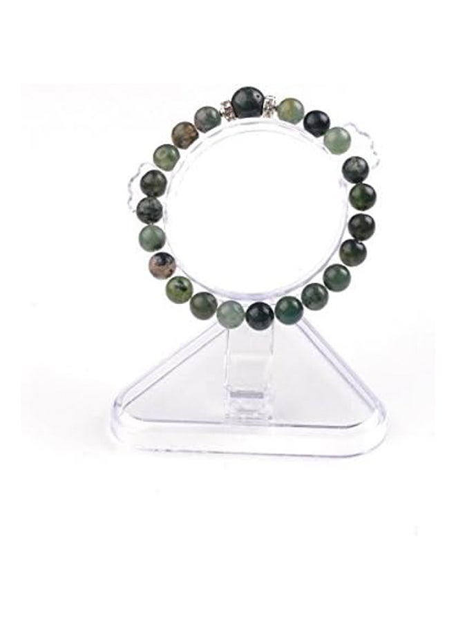 Joya Gift Jewelry Gemstone 8MM Round Beads Bracelet  Men, Stone Silver Gemstone, ocean grass agate  - Image 2