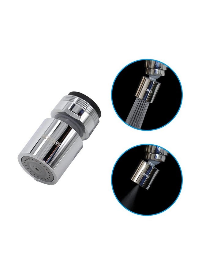 ECO365 Rotatable(360°)Swivel Dual Flow X22 Chrome Finish Aerator(Pack Of 1)|Fits In Both Inner(24Mm)&Outer(22Mm)Threaded Taps|Jet&Eco Flow For Maximum Water Saving,Standard - Image 1