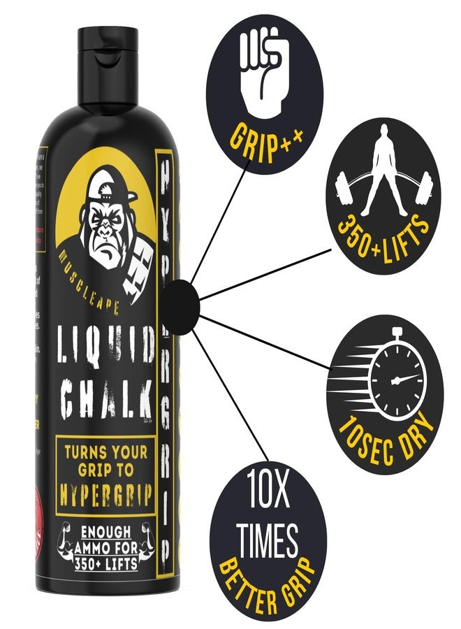 Muscleape Liquid Chalk 200ml with Smelling Salt| Perfect Combo for Powerlifters| Get A Steel Like Grip & Power of Strongest Smelling Salt. for All Gym & Strength Athletes. - Image 3