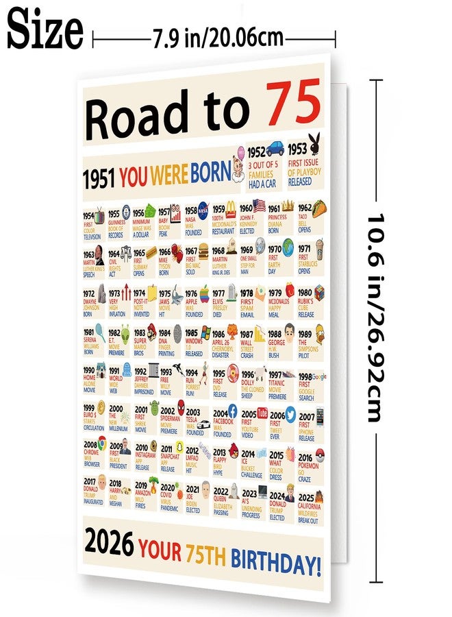 OJsensai Happy 75th Birthday Gifts Decorations for Women Men, Big 75 Years Old Bday Card for Mom Dad Grandma Grandpa - Image 2