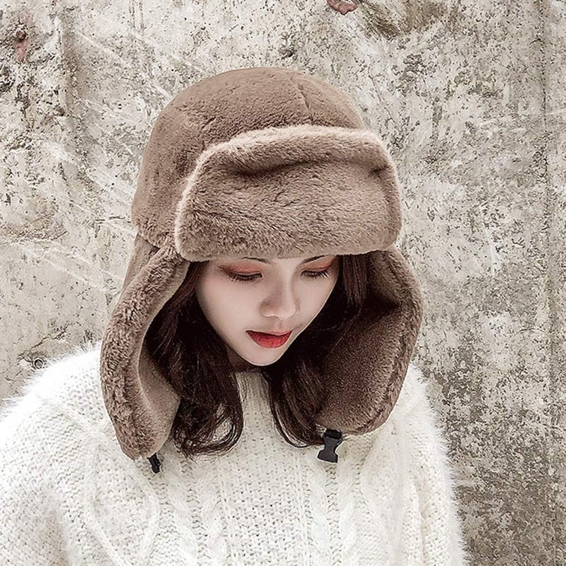 PURFUN Adults Winter Cozy Plush Ushanka Russian Hat Windproof Full Hood Earflap Hat Warm Cold Proof Ski Hunting Cycling Trapper Hats - Image 2