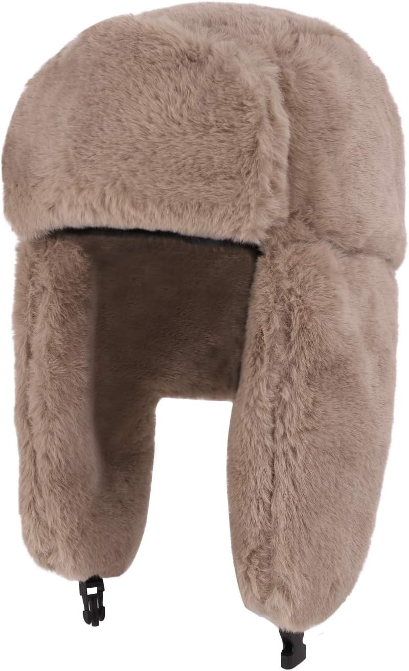 PURFUN Adults Winter Cozy Plush Ushanka Russian Hat Windproof Full Hood Earflap Hat Warm Cold Proof Ski Hunting Cycling Trapper Hats - Image 1