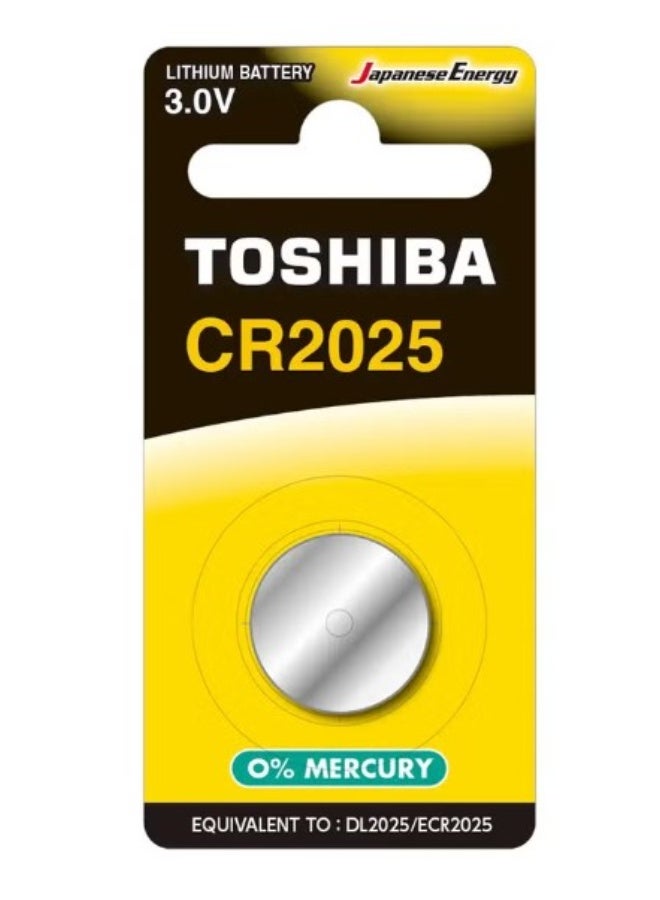 Lithium Coin Cell Battery 3V CR2025 Cell- 1pc