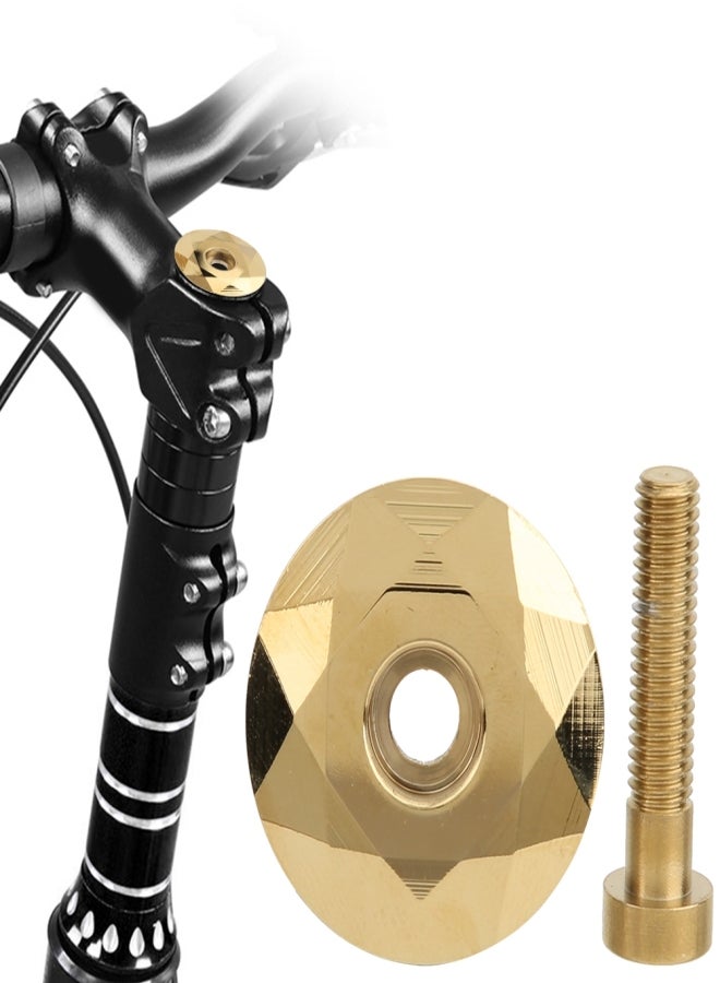 MEROCA Aluminium Alloy Mountain Bike Headset Stem Top Cap Titanizing Cover Bicycle Modification Accessoriesgold - Image 5
