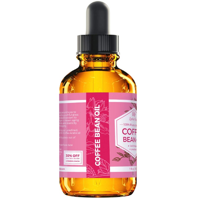 Leven Rose زيت حبوب القهوة من ليفن روز 1 أونصة - زيت طبيعي 100% معصور على البارد للبشرة والشعر - Image 3