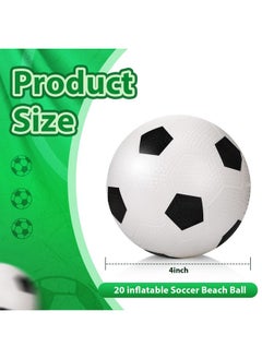 Civaner 20 Pieces Mini Inflatable Balls Basketball Baseball Beach Float Ball Soccer Baseball Mini Hoop Ball Pool Ball Toys For Kids Summer Sports Game Party Supplies 4 Inches(Soccer Style)  - Image 2