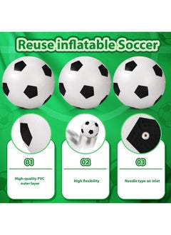 Civaner 20 Pieces Mini Inflatable Balls Basketball Baseball Beach Float Ball Soccer Baseball Mini Hoop Ball Pool Ball Toys For Kids Summer Sports Game Party Supplies 4 Inches(Soccer Style)  - Image 5