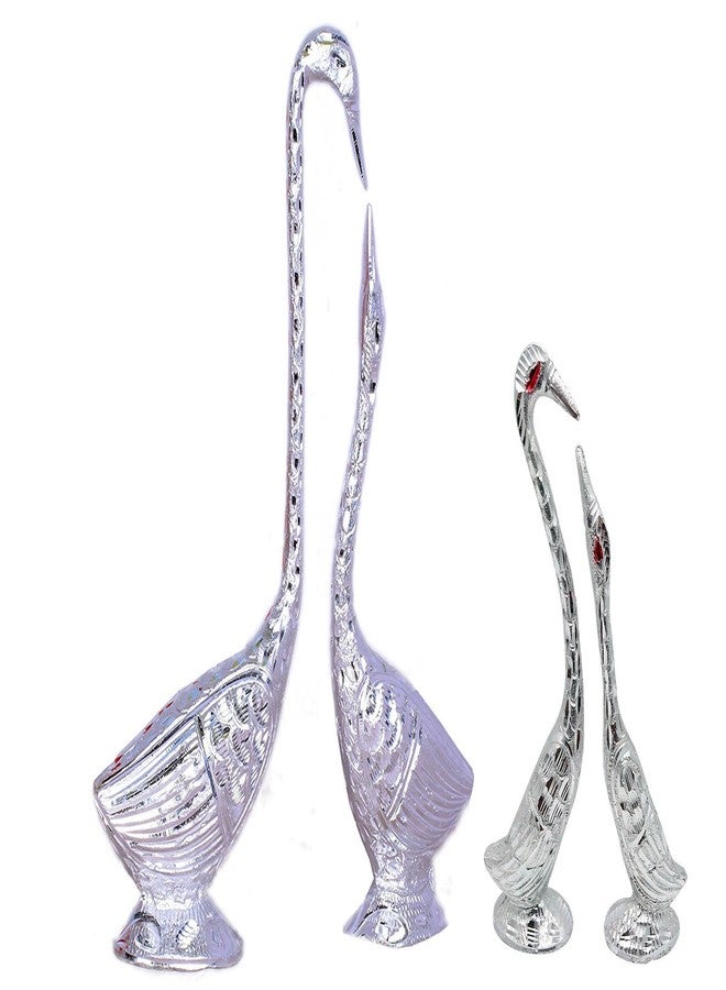 Houzzplus Handicraft Metal Pair of 2 Kissing swan Pair Idol Statue showpiece Home Decor - Image 1
