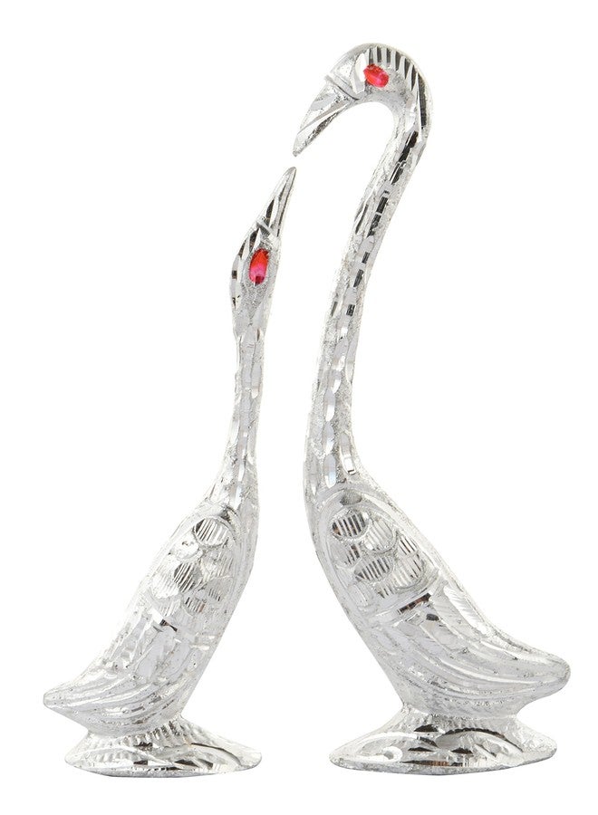 Houzzplus Handicraft Metal Pair of 2 Kissing swan Pair Idol Statue showpiece Home Decor - Image 3