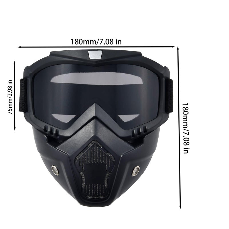 PLOOTA Motorcycle Goggles Detachable Face Mask Full Face,Windproof Glasses, Dirt Bike,ATV,Riding,Ski,Racing Helmet Goggles for Men Women - Image 5