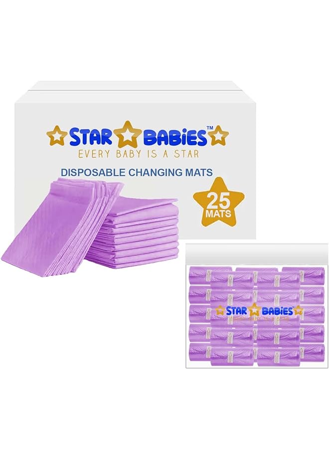 STAR BABiES Disposable Chaging Mat Pack Of 25 Scented Bag Pack Of 25 Lavender - Image 1