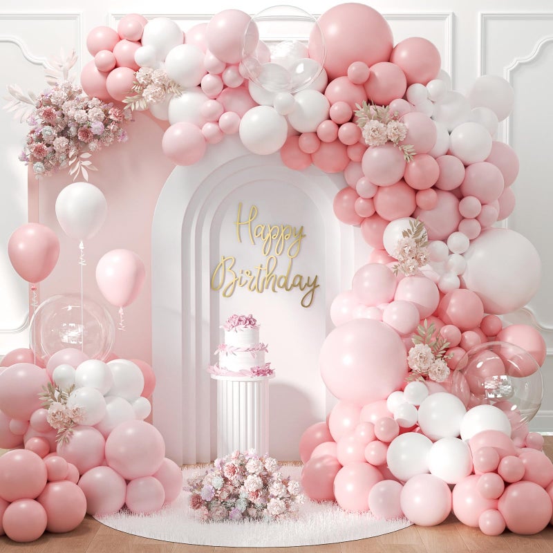 Leraqertra Light Pink Balloon Arch Kit with Clear Pastel Pink and White Balloons for Wedding Bridal Baby Shower Shower Birthday Party Decorations - Image 1