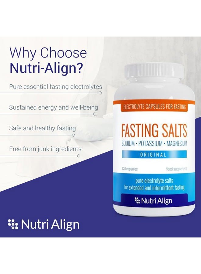 Nutri-Align أملاح الصيام إلكتروليتات الصيام، 120 كبسولة | كبسولات إلكتروليت نقية للصيام - الصيام المتقطع والممتد | إلكتروليتات الصوديوم والبوتاسيوم والمغنيسيوم | خالية من السكر والمواد الحشو - Image 3