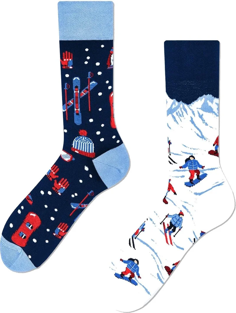 Carnaval Socks Left and Right Snowboard Patterned Colorful Socks