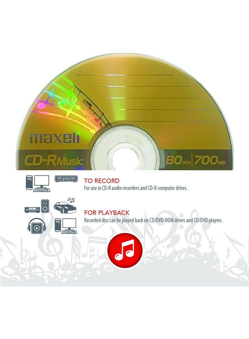 Maxell Maxell CD-R Music Spindle, Audio only, Blank Media, 50-pack(625156) - Image 2