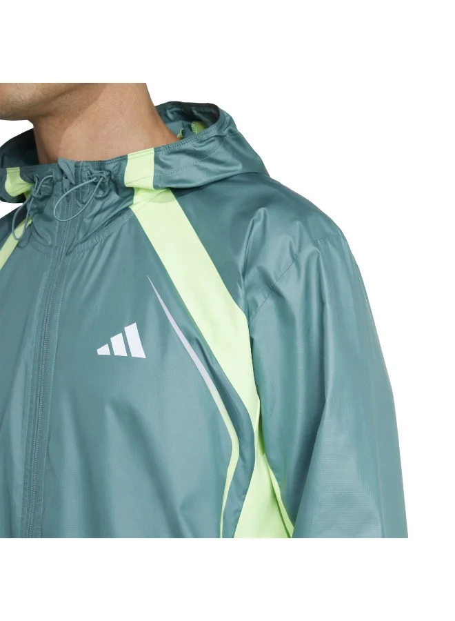 adidas جاكيت واقٍ من الرياح تيك أب ويندب رجالي أخضر