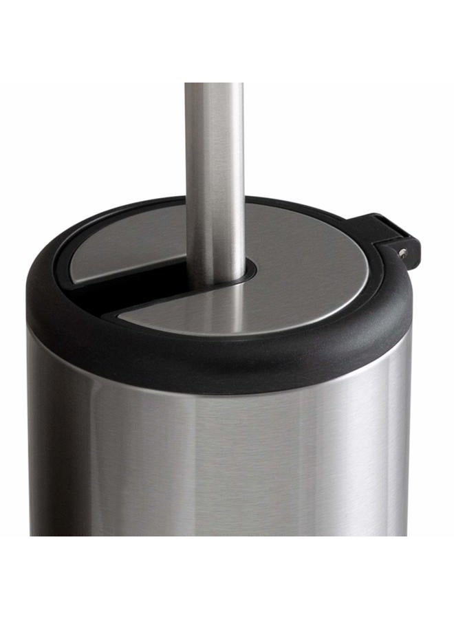 Bath Bliss Toilet Bowl Brush and Holder with Self Closing Lid, Space Saver, Deep Cleaning, Finger Print Proof Finish, Hygienic, 4.5" round by 14.75" high, Stainless Steel - Image 3
