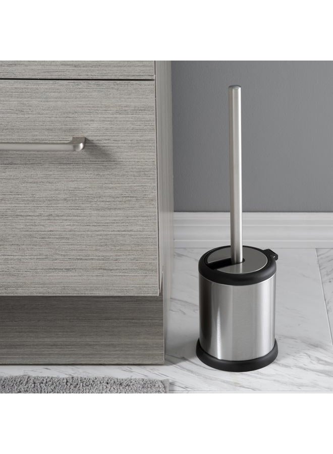 Bath Bliss Toilet Bowl Brush and Holder with Self Closing Lid, Space Saver, Deep Cleaning, Finger Print Proof Finish, Hygienic, 4.5" round by 14.75" high, Stainless Steel - Image 5