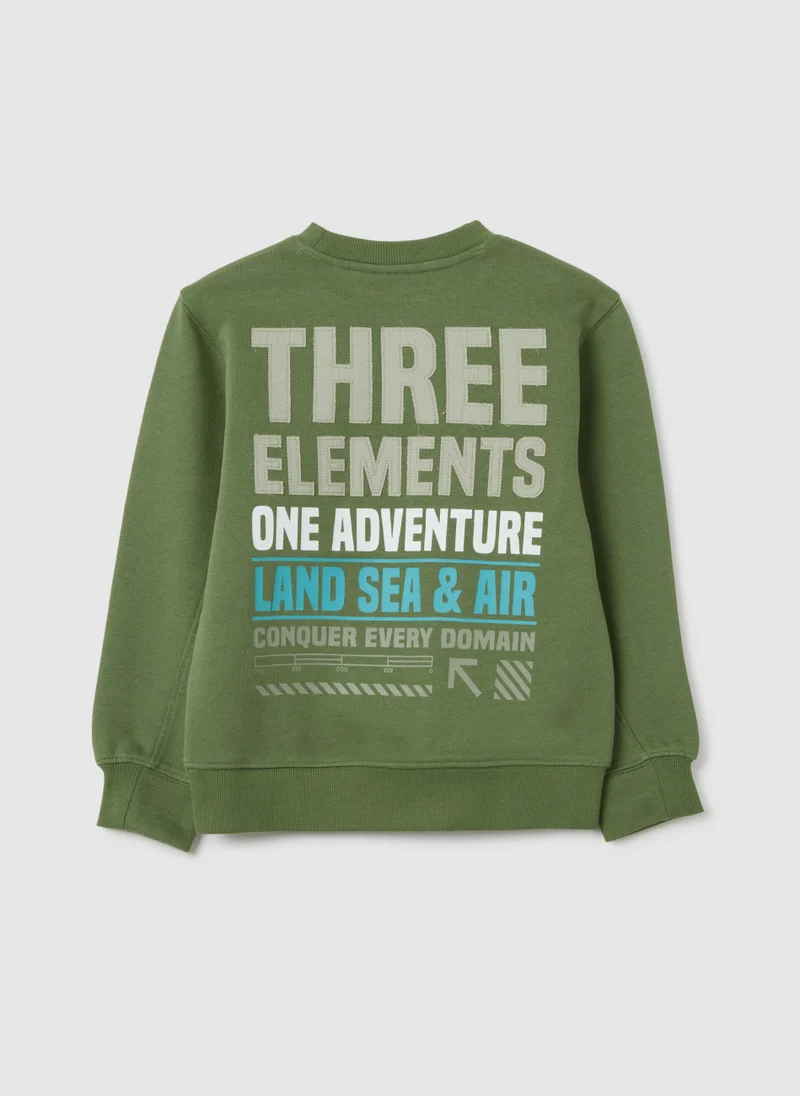 Ovs CHILD'S GREEN COTTON SWEATSHIRT WITH JURASSIC WORLD LOGO, REGULAR FIT