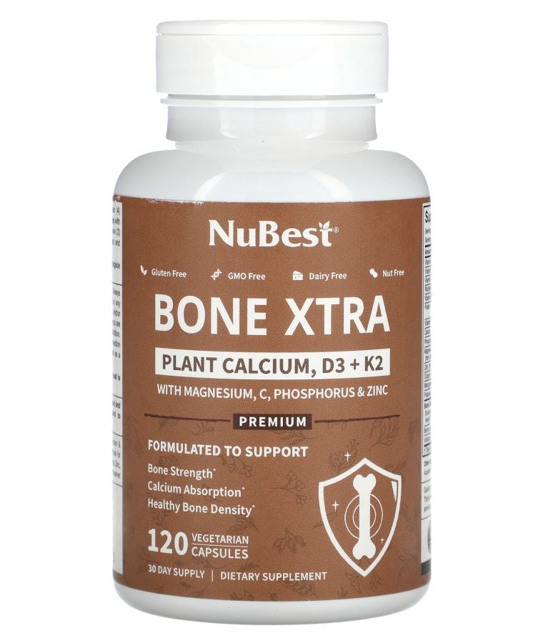 NuBest Bone Xtra Plant Calcium D3 + K2 120 Vegetarian Capsules